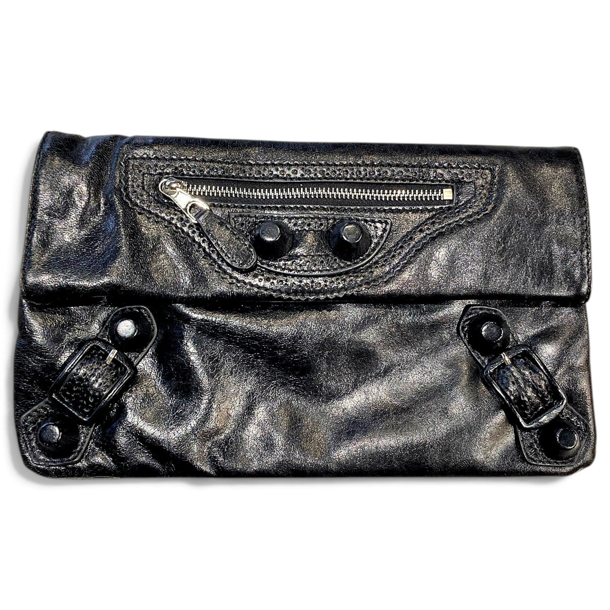 Envelop leather clutch bag