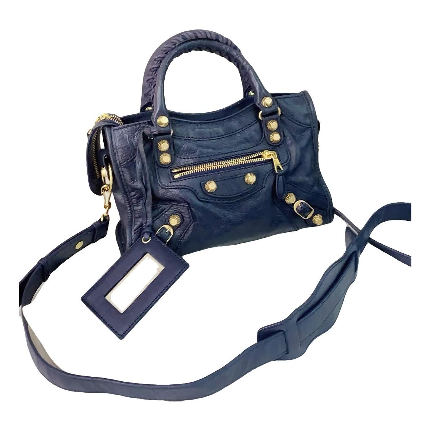 City leather handbag