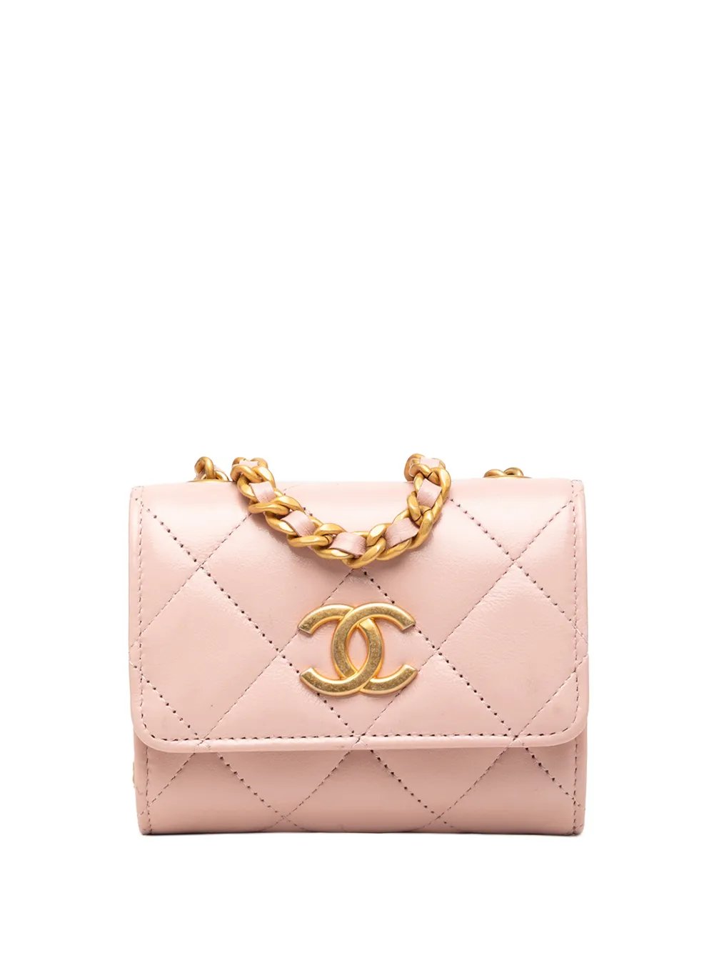 2021-2026 CC Quilted Lambskin Medallion Clutch With Chain crossbody bag