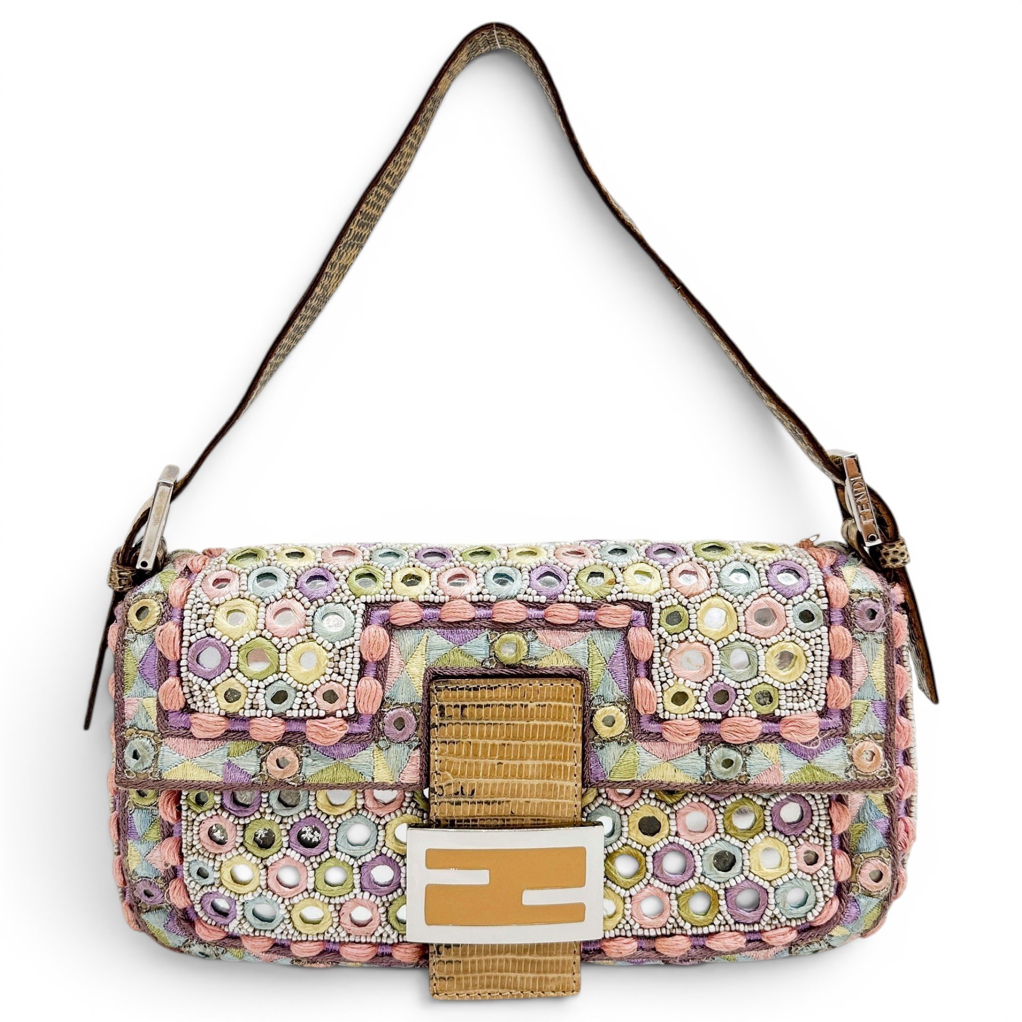 Baguette silk handbag