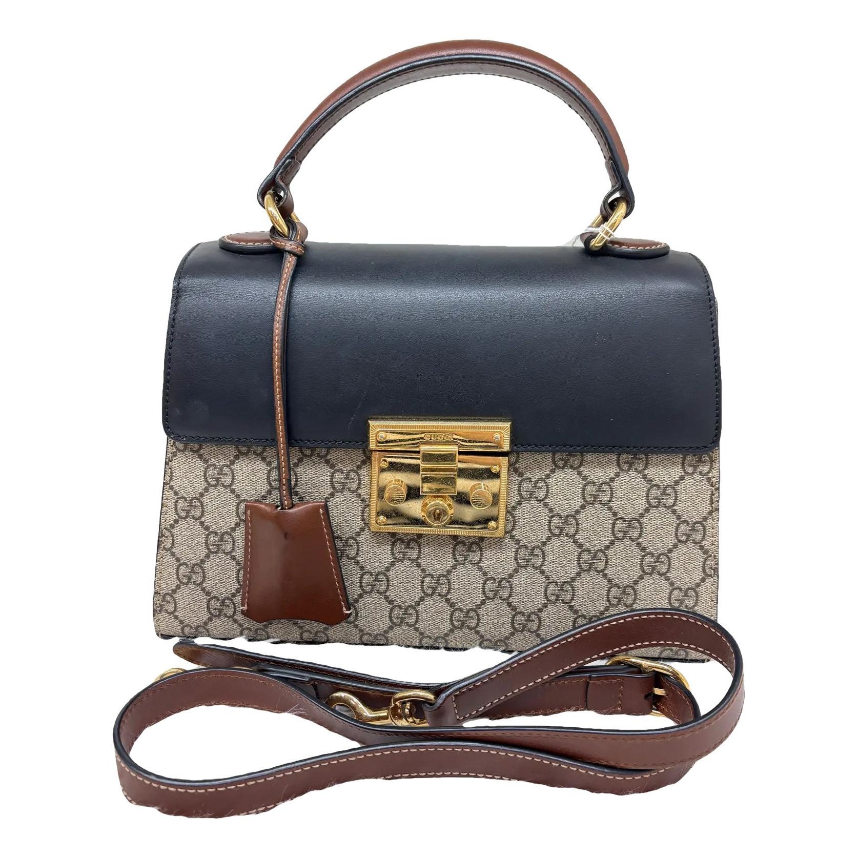 Padlock vinyl crossbody bag