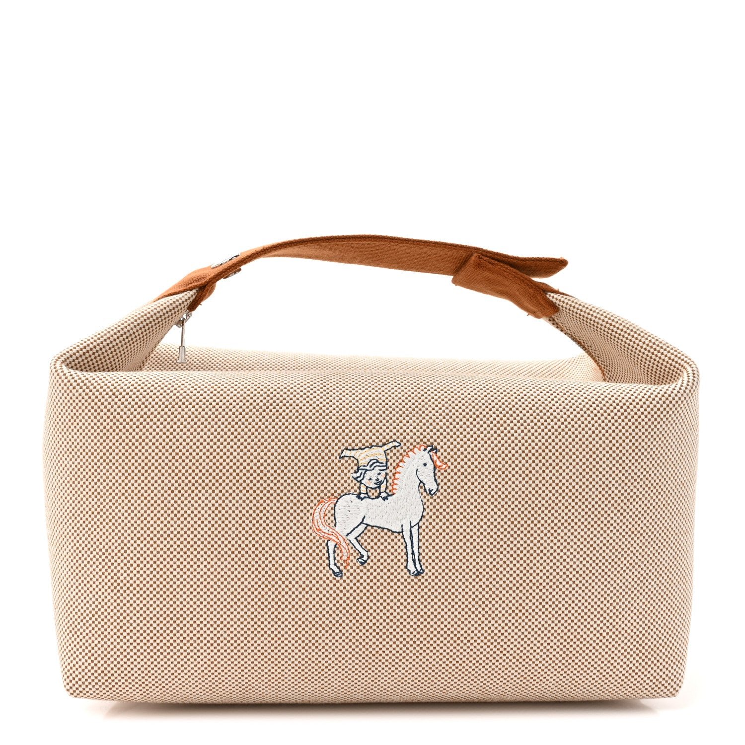 Hermes Hermes Canvas Large Bride-A-Brac Cabriole Case Biscuit
