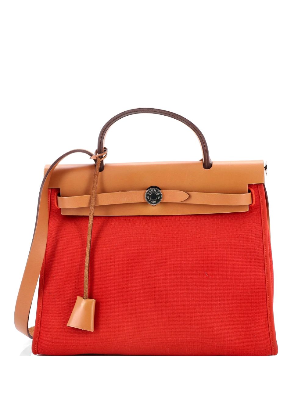 Herbag Zip Leather and Toile 31 shoulder bag