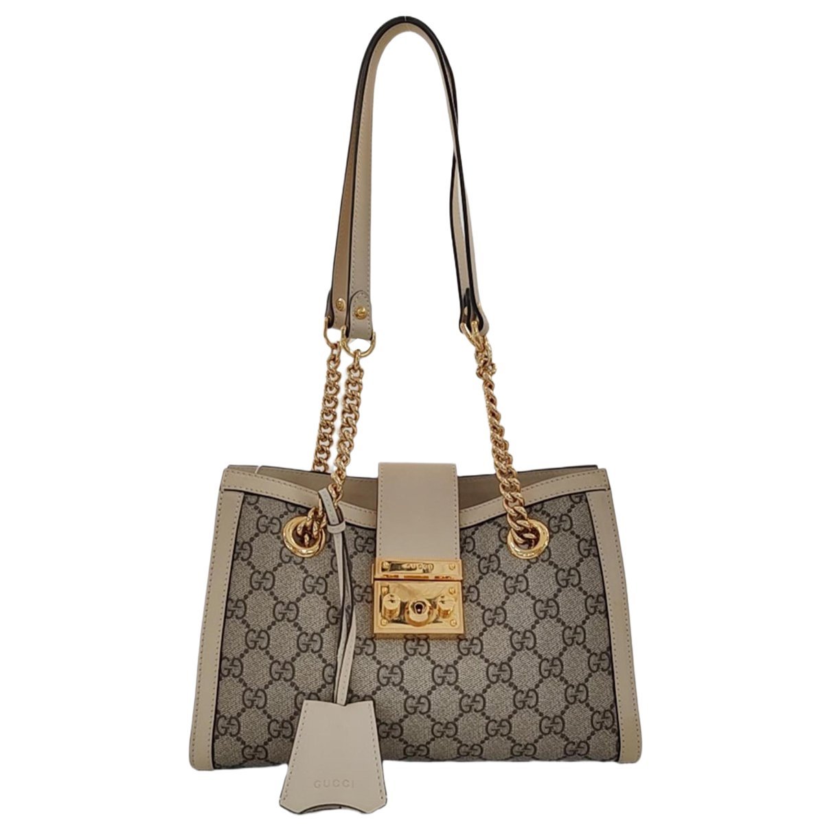 Padlock leather handbag