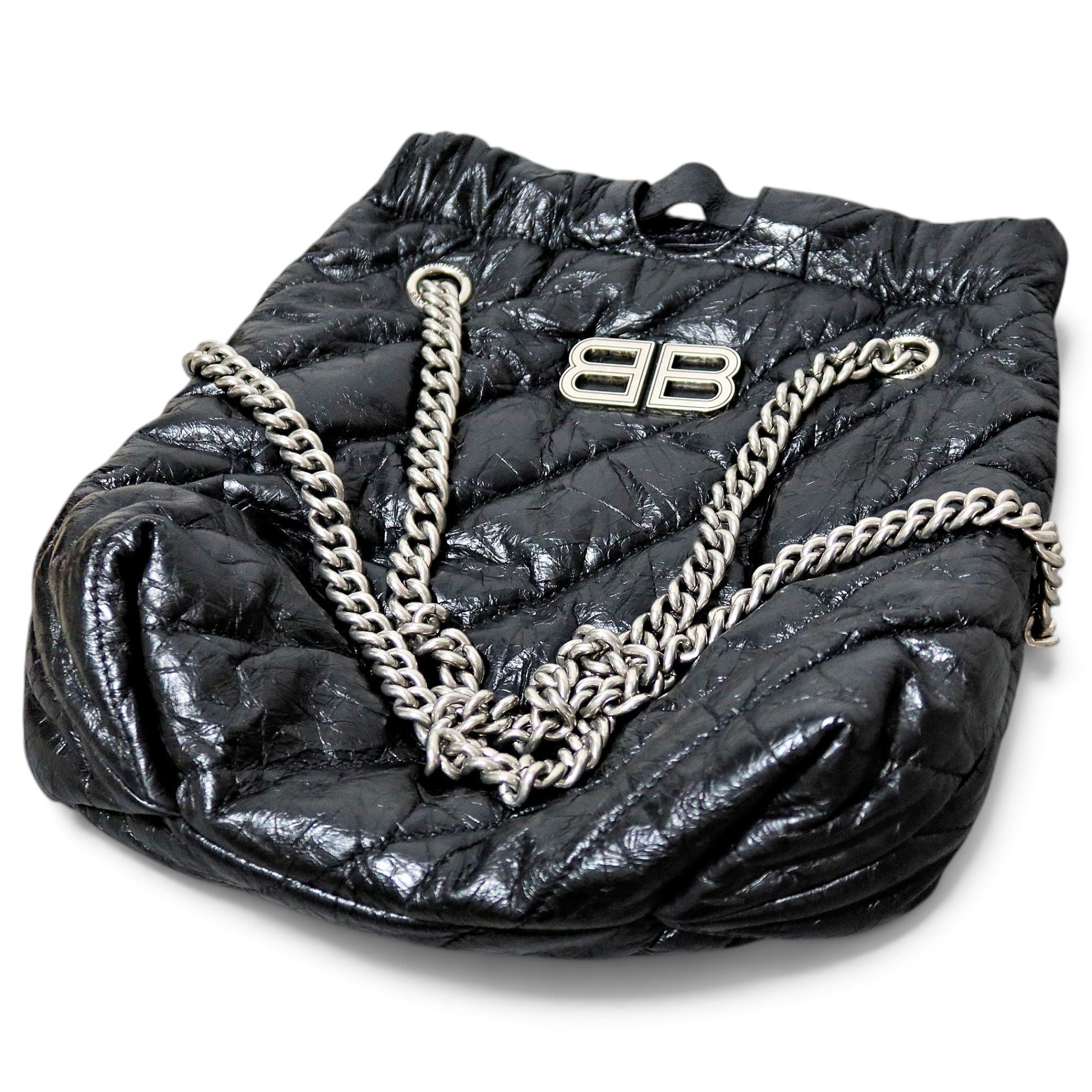 Crush leather handbag