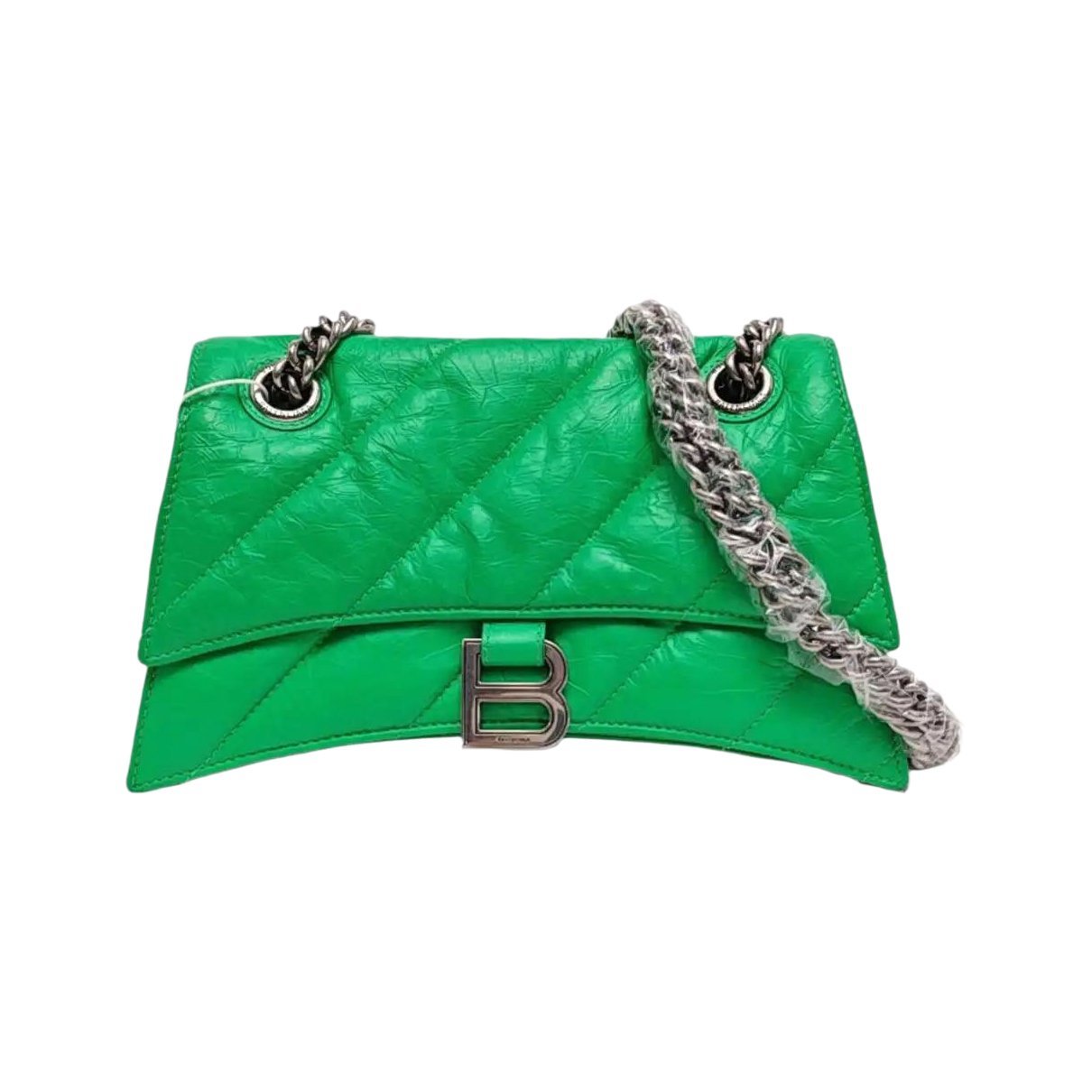 Crush leather handbag
