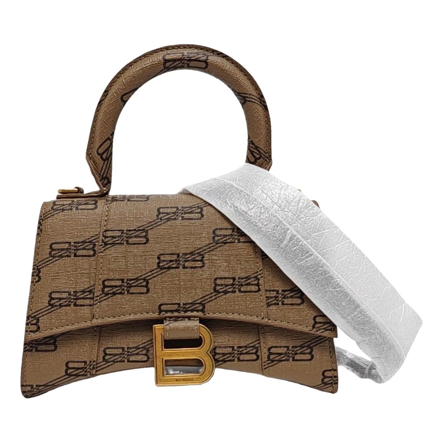 Hourglass leather handbag