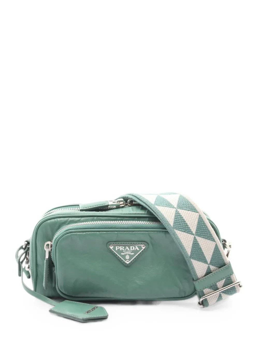 Prada 2010s logo plate shoulder bag