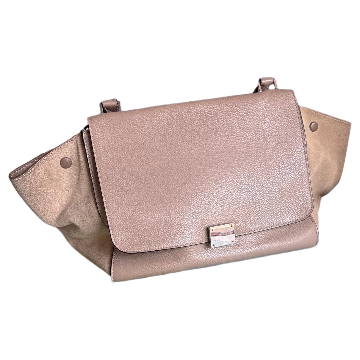 Trapèze leather handbag