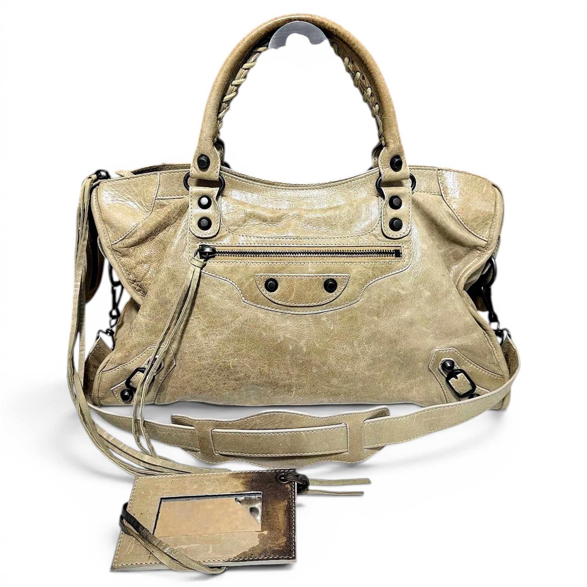 City leather handbag