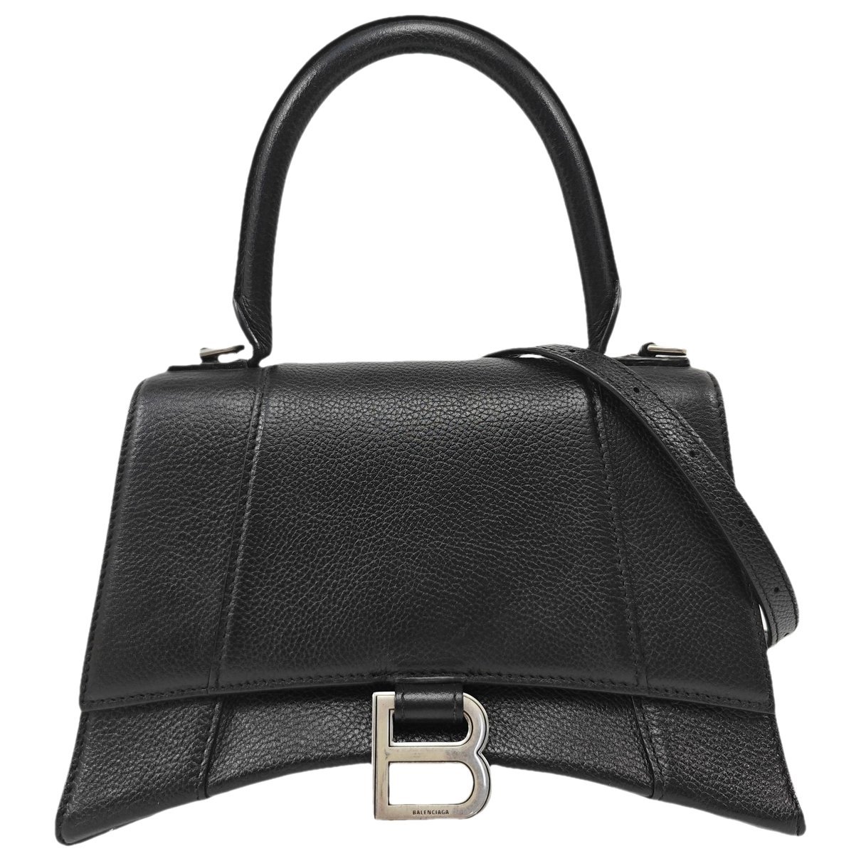 Hourglass leather handbag