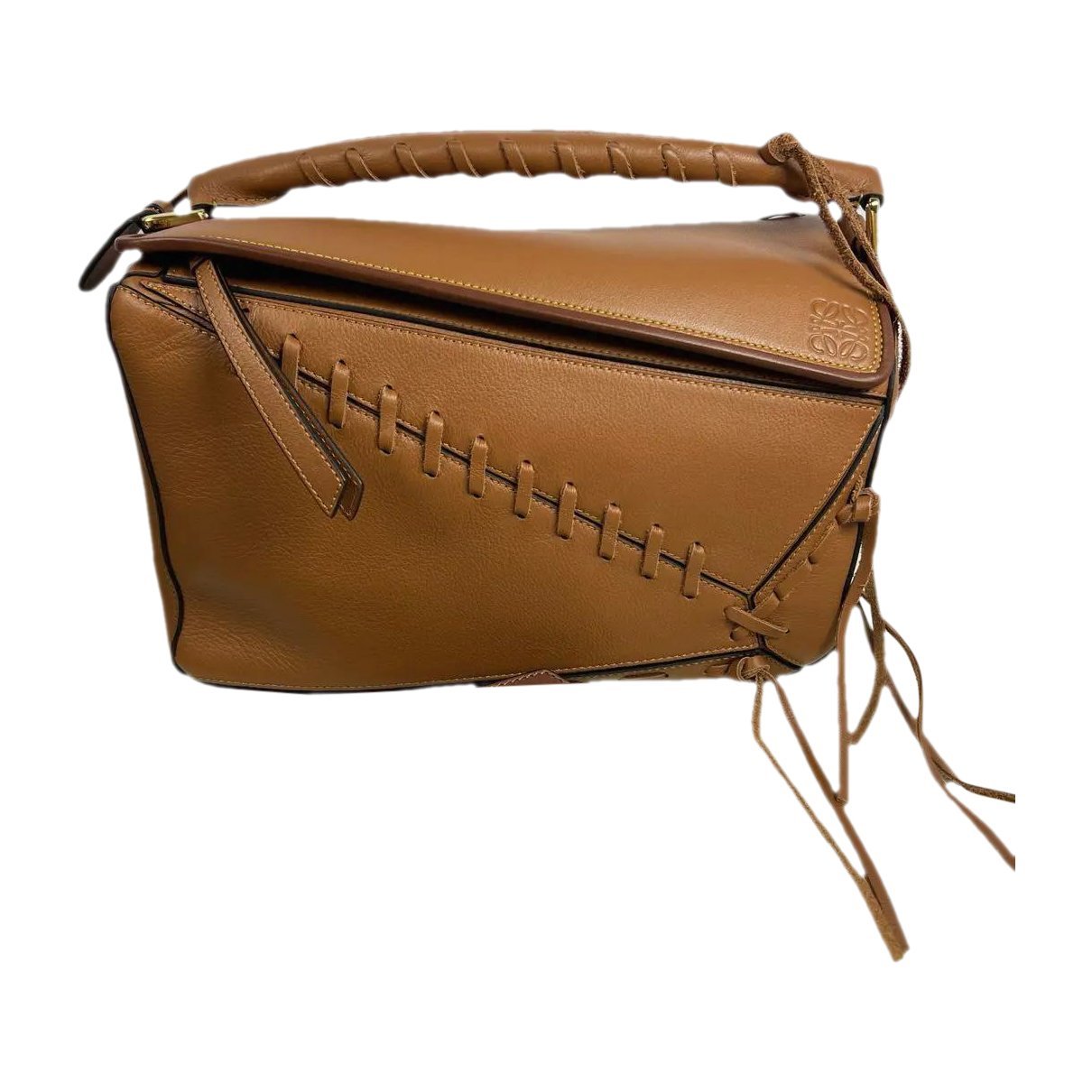 Puzzle leather handbag