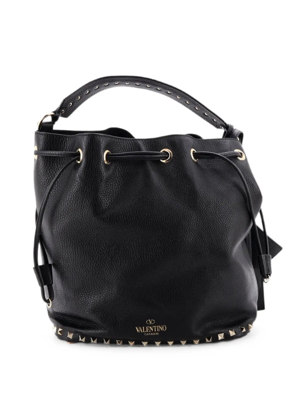 Valentino Garavani Rockstud Top Handle Leather Medium bucket bag