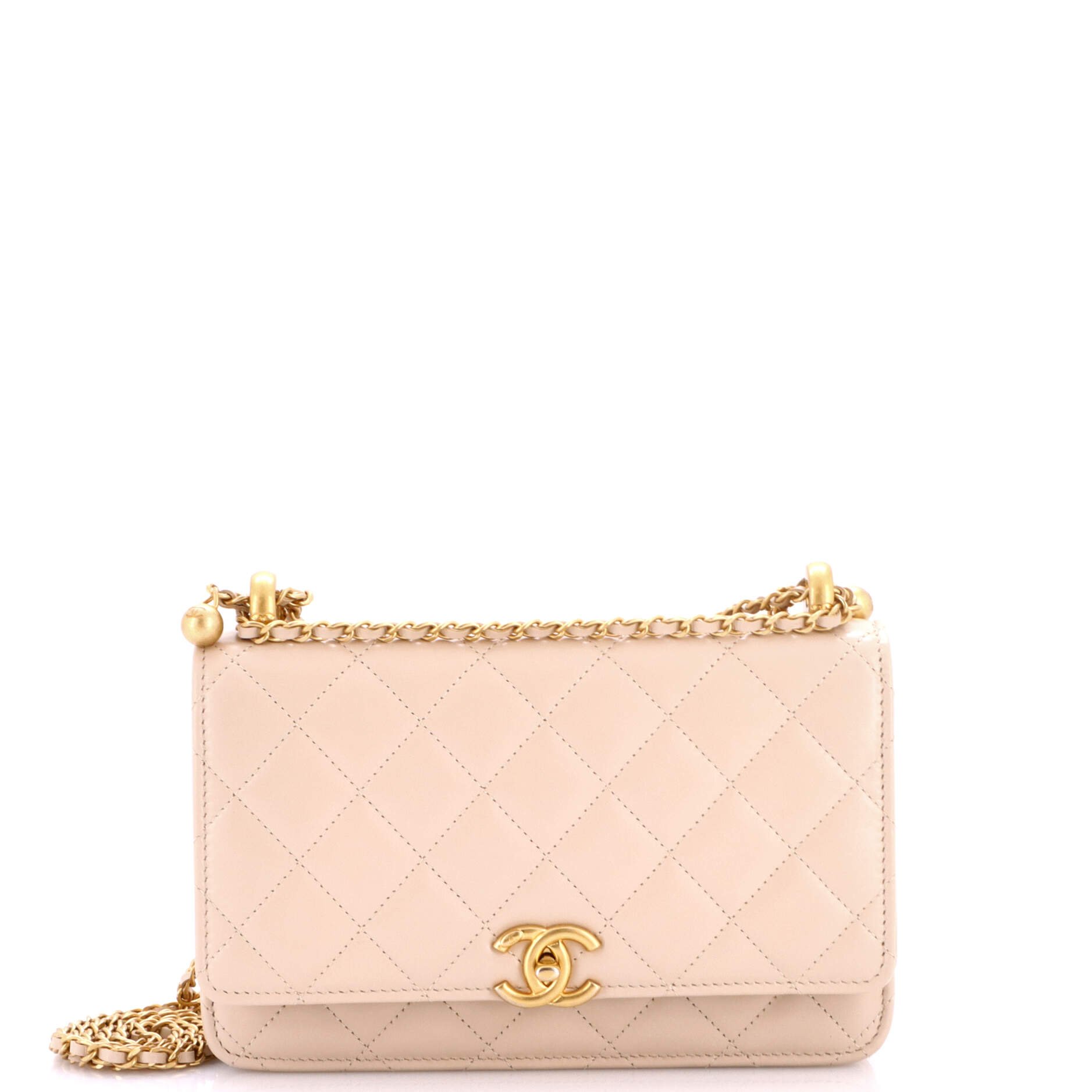 Perfect Fit Wallet on Chain Quilted Calfskin