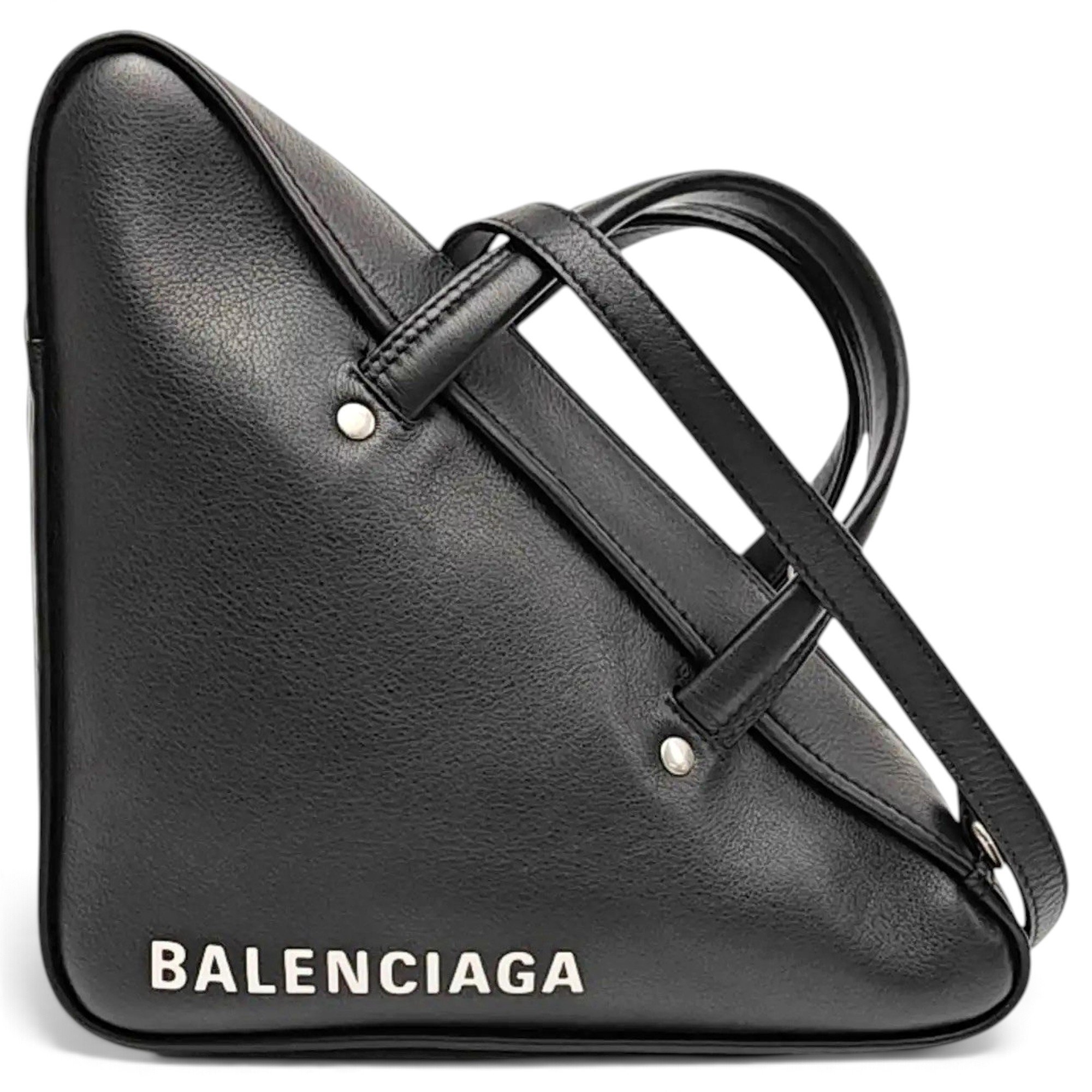 Triangle leather handbag