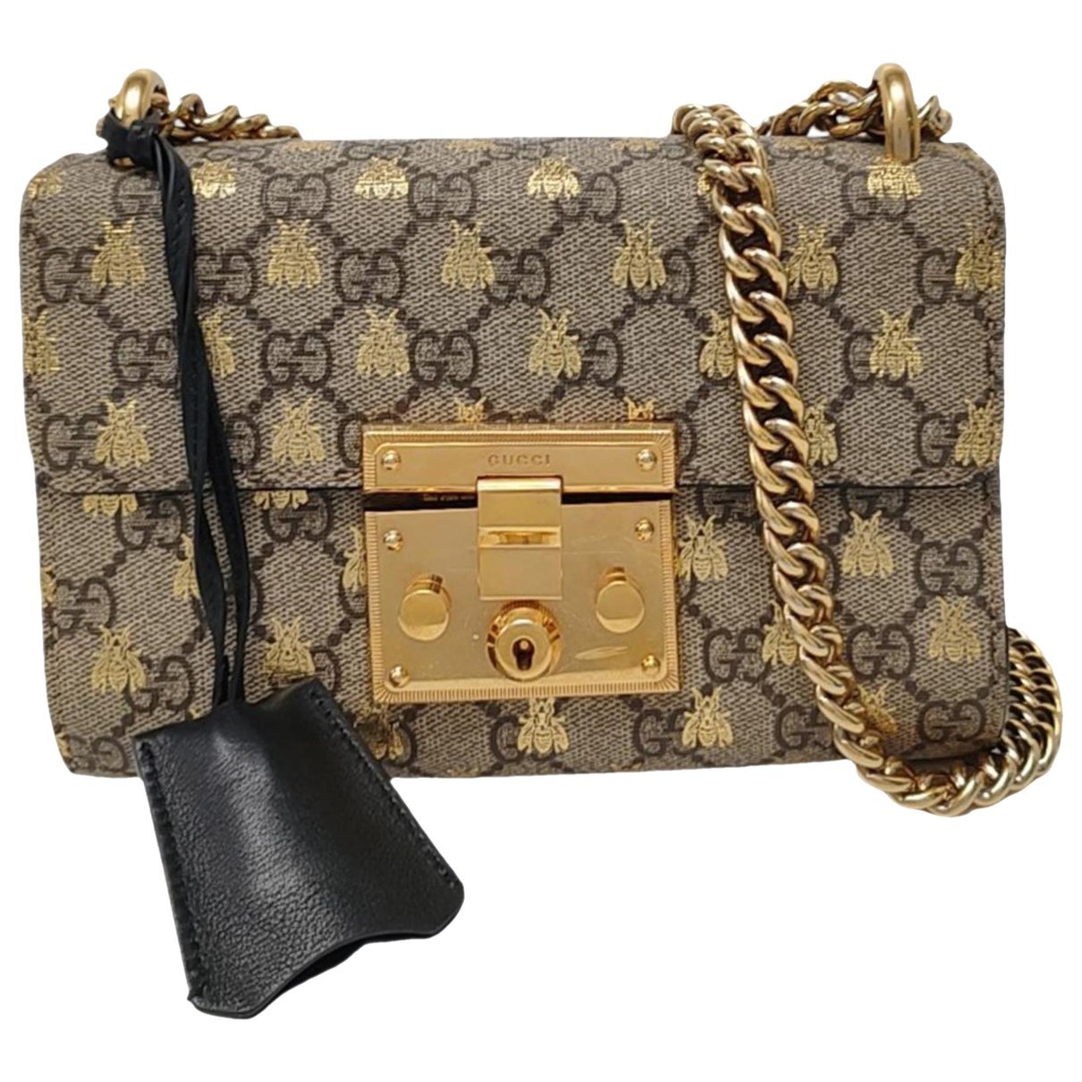 Padlock leather handbag