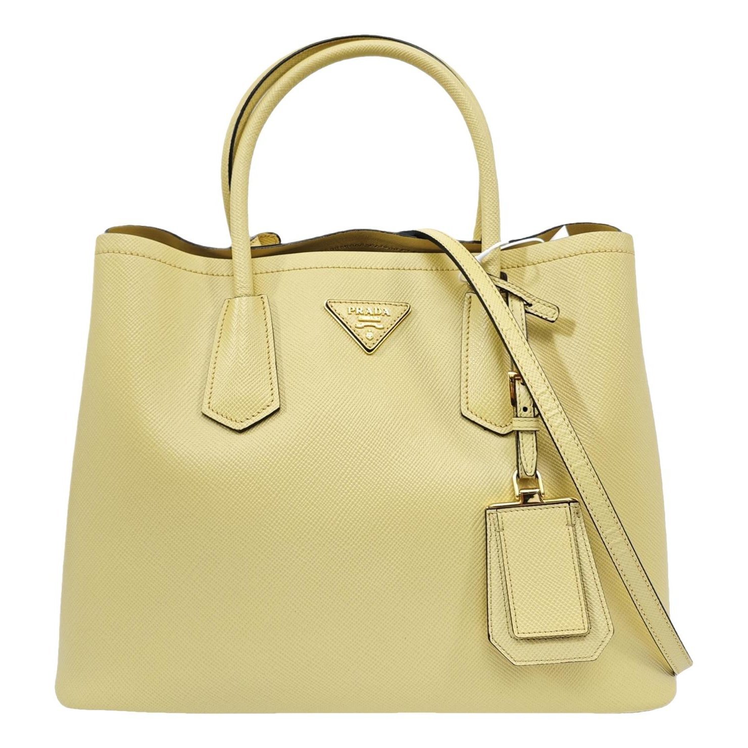 Double leather handbag