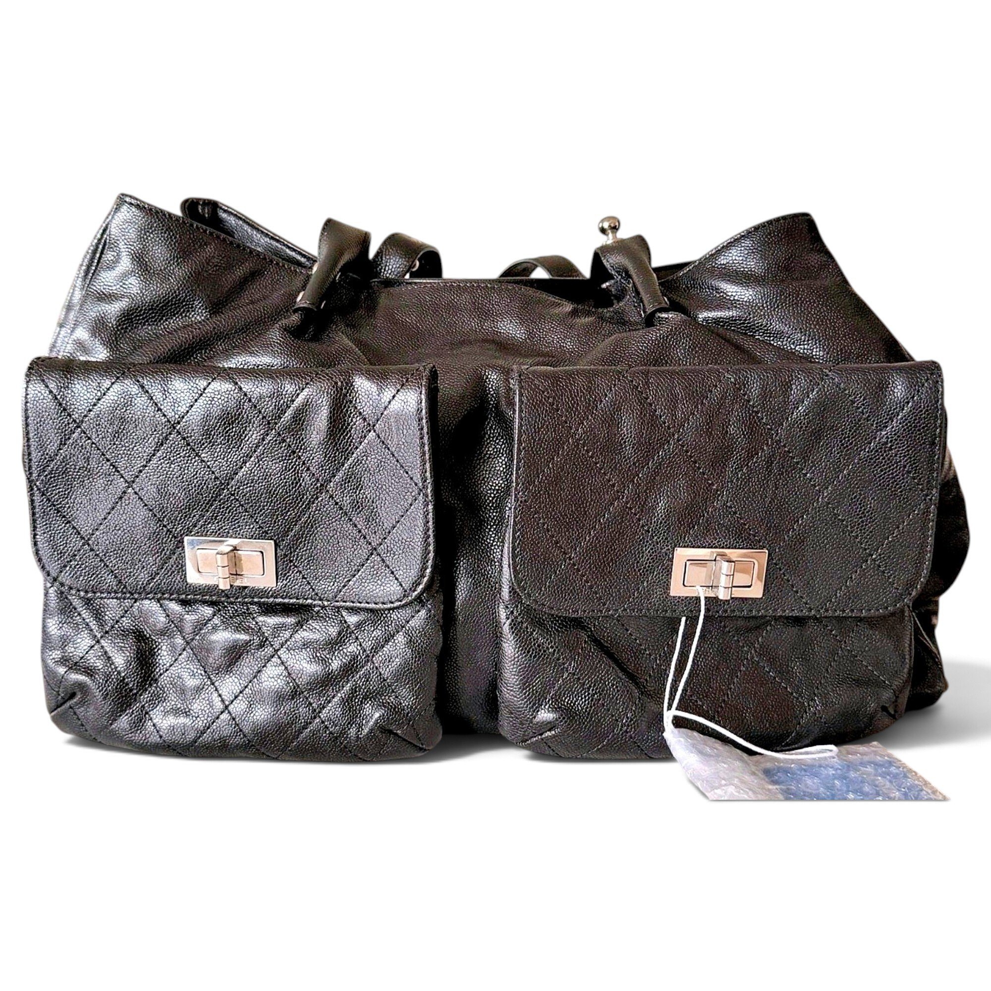 Cambon Reporter leather tote