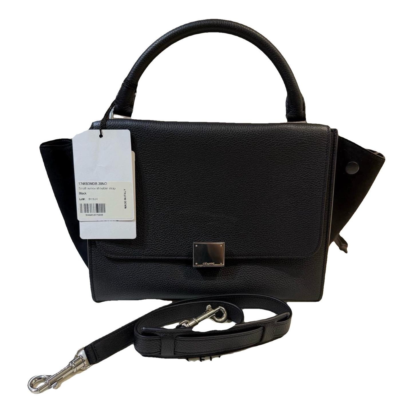Trapèze leather handbag