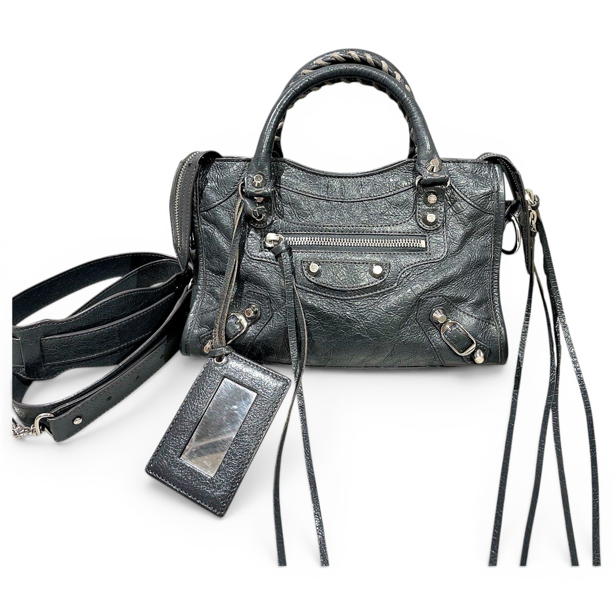 City leather handbag