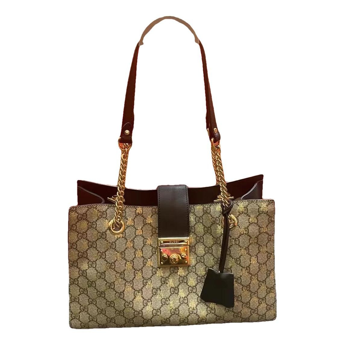 Padlock leather handbag