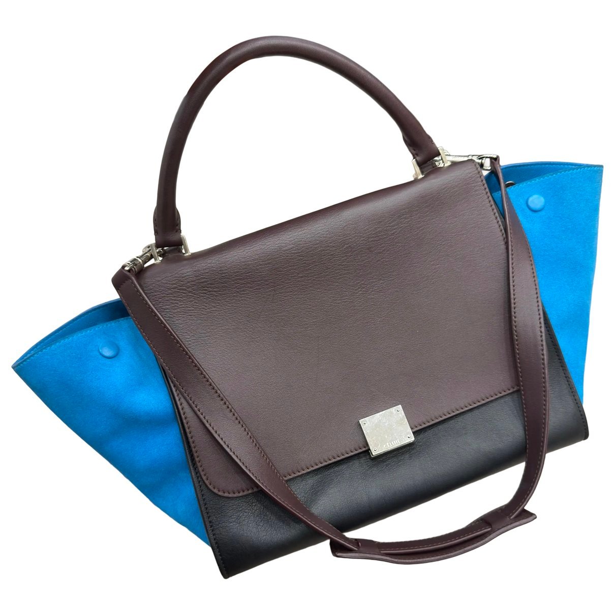 Trapèze leather handbag