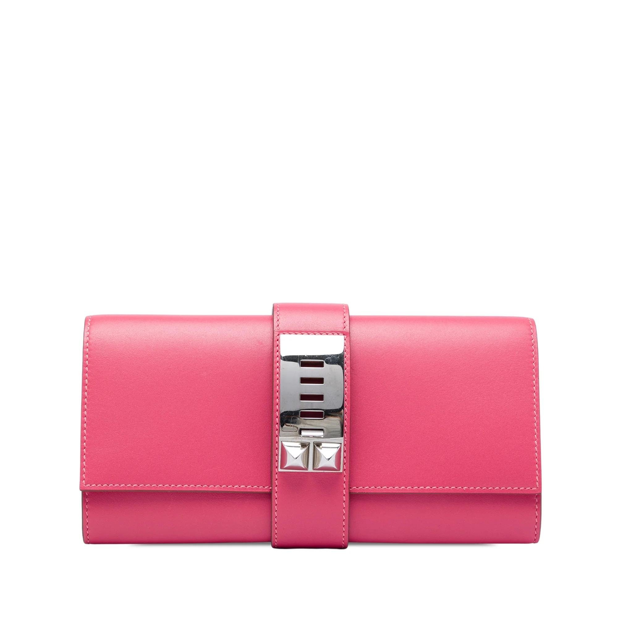 Hermes Medor 23 Handbag Pink Tadelakt Leather 2015