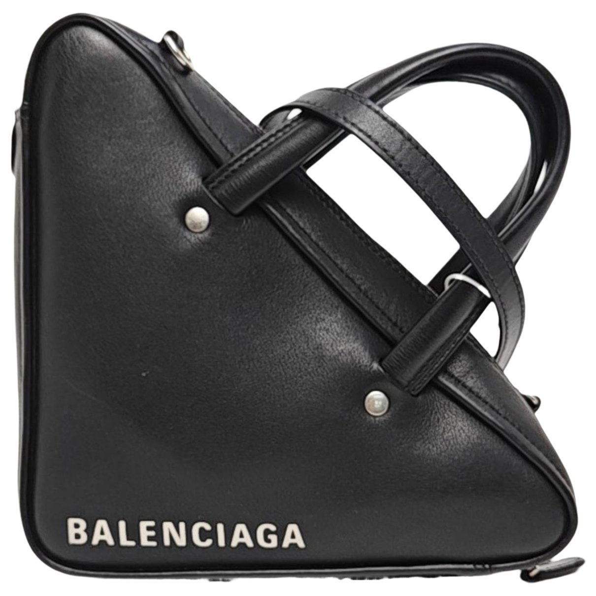 Triangle leather handbag