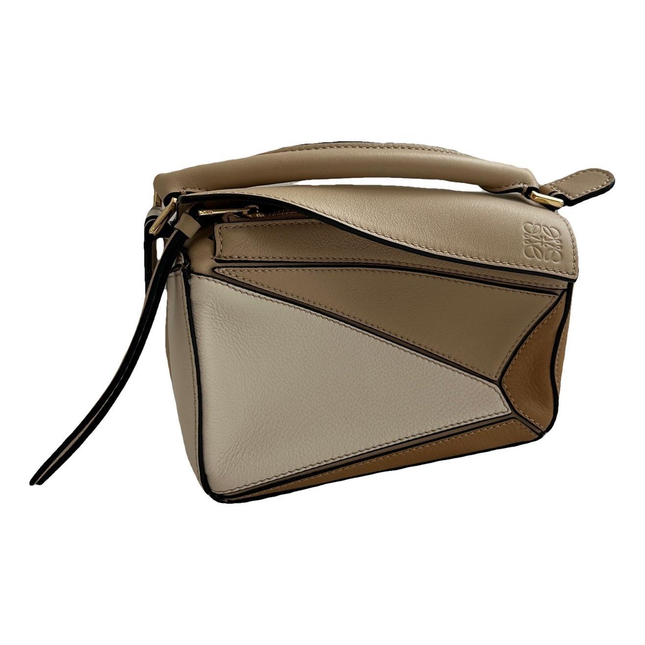 Puzzle leather handbag