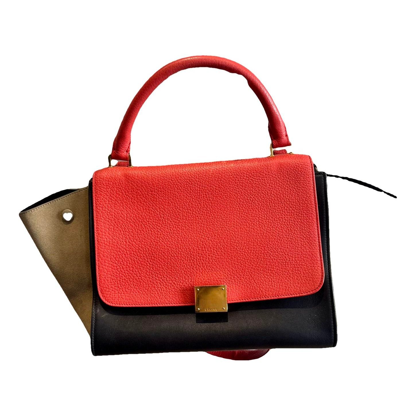 Trapèze leather handbag