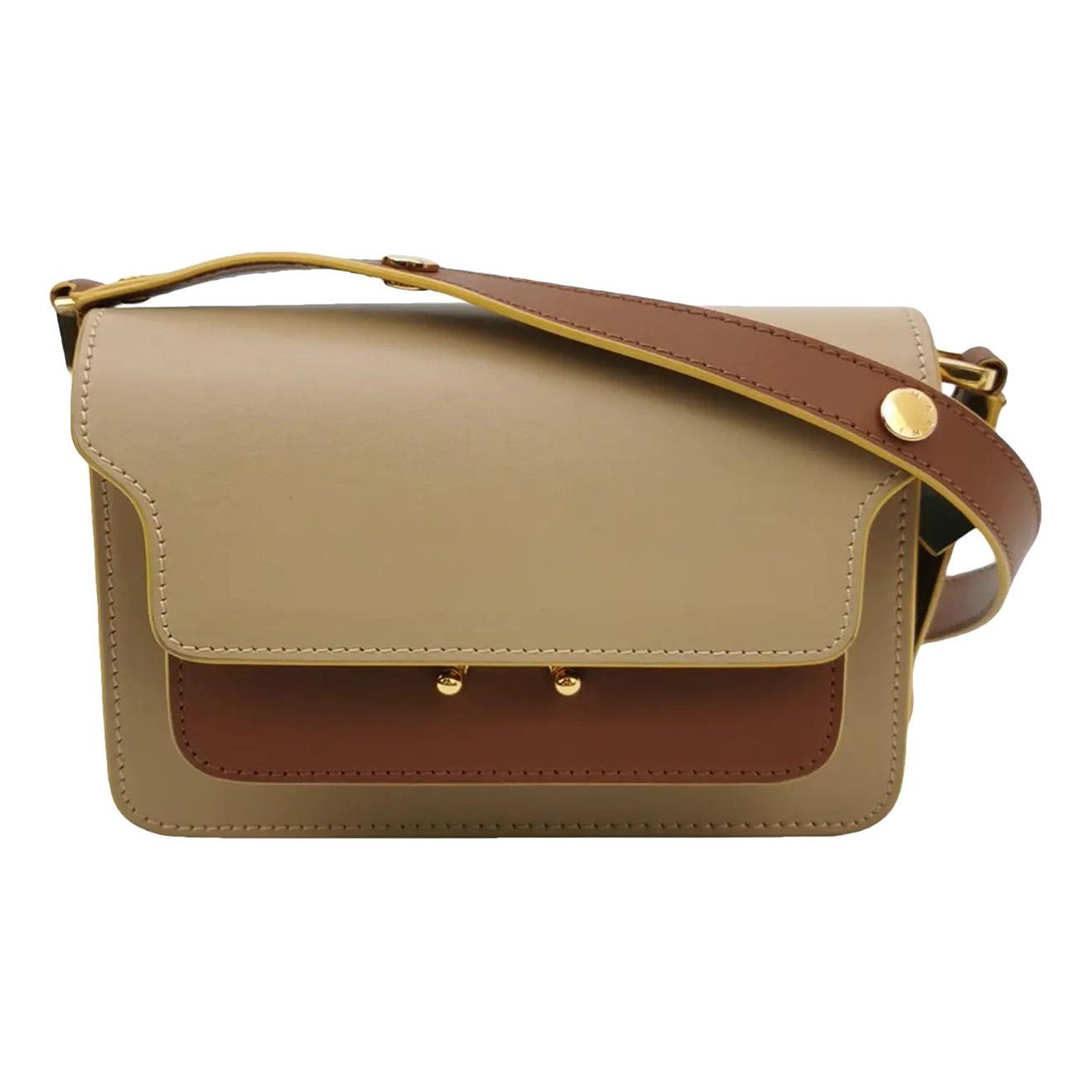Trunk leather crossbody bag