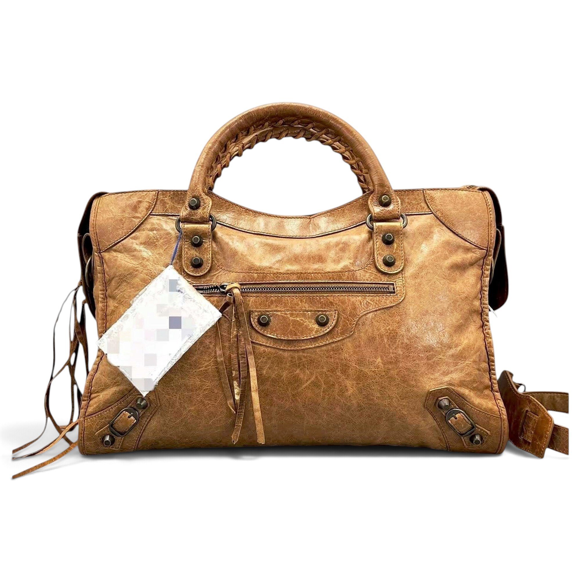 City leather handbag