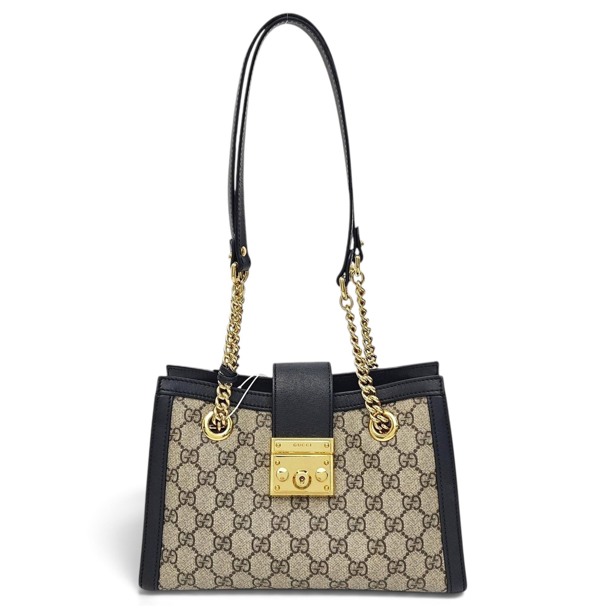 Padlock leather handbag