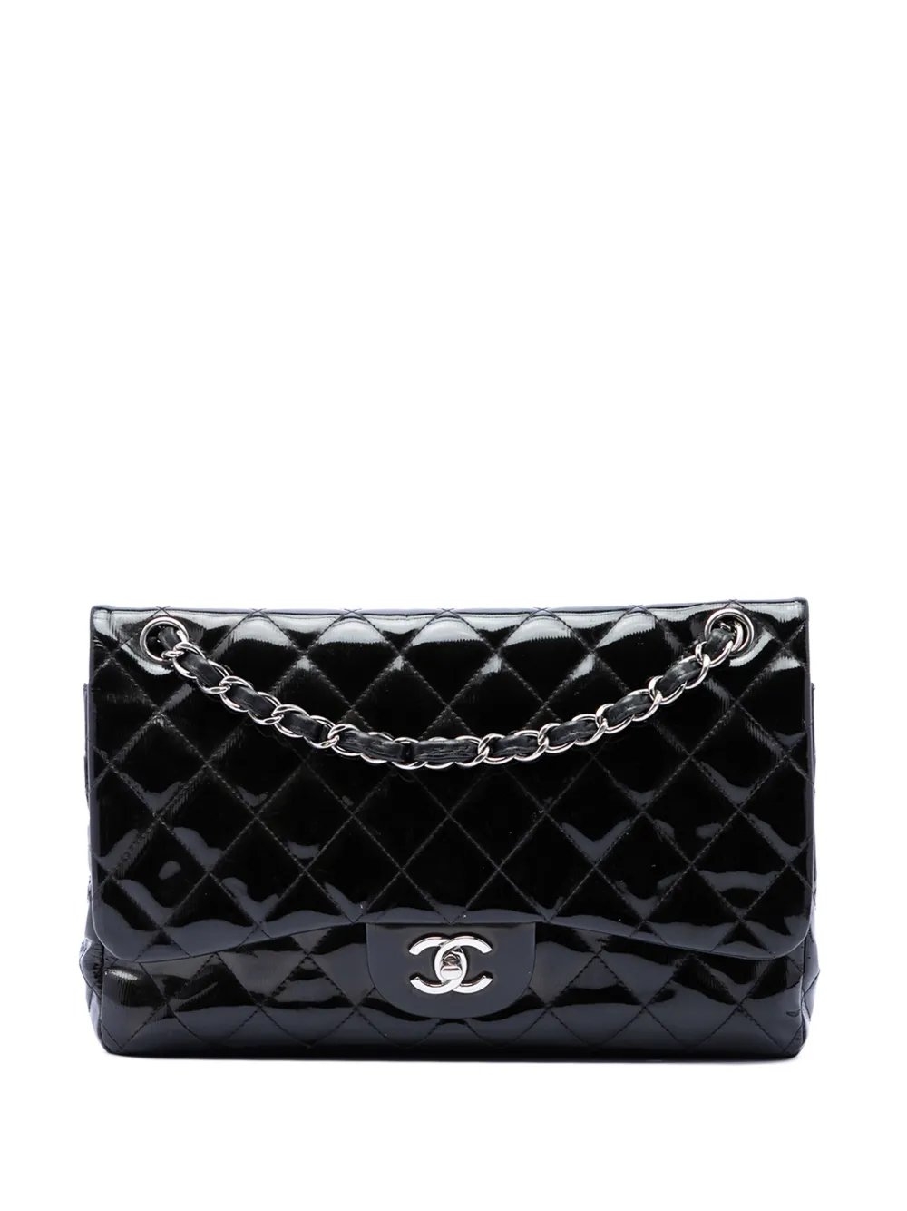 2012 Jumbo Classic Patent Double Flap shoulder bag