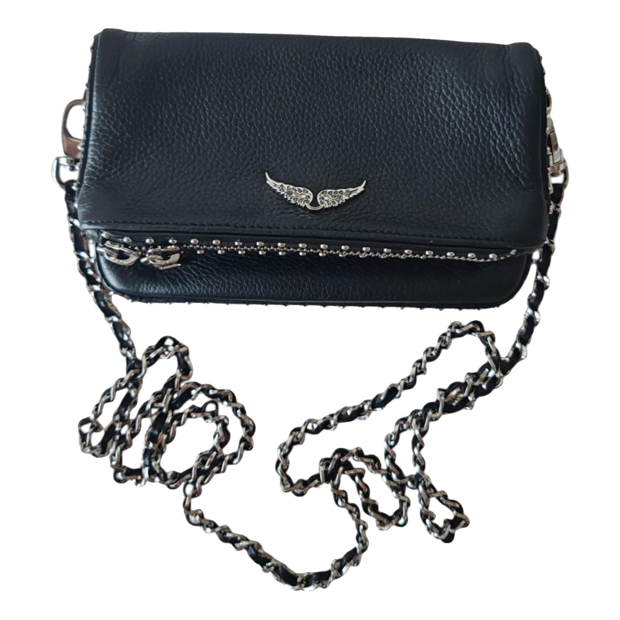 Rock leather clutch bag