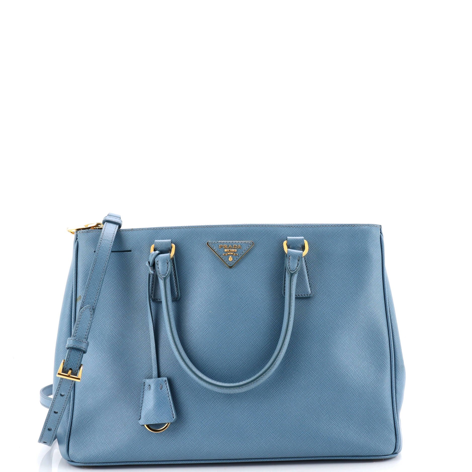Prada Double Zip Lux Tote Saffiano Leather Medium