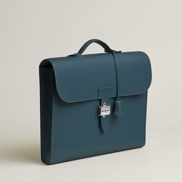 Bleu De Prusse Sac a Depeches Light 1-37 Briefcase