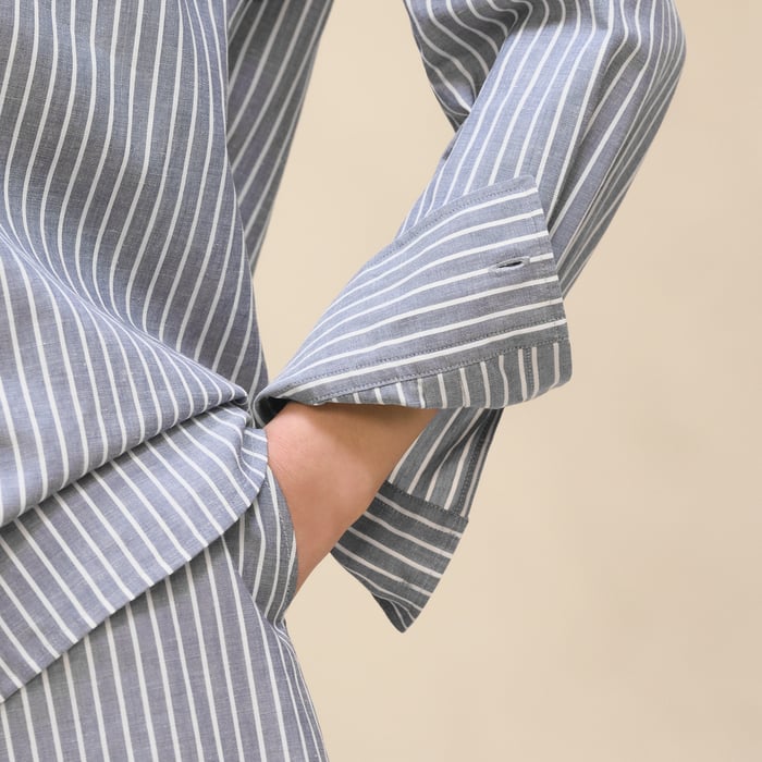 Bleu Denim Embroidered Blouse
