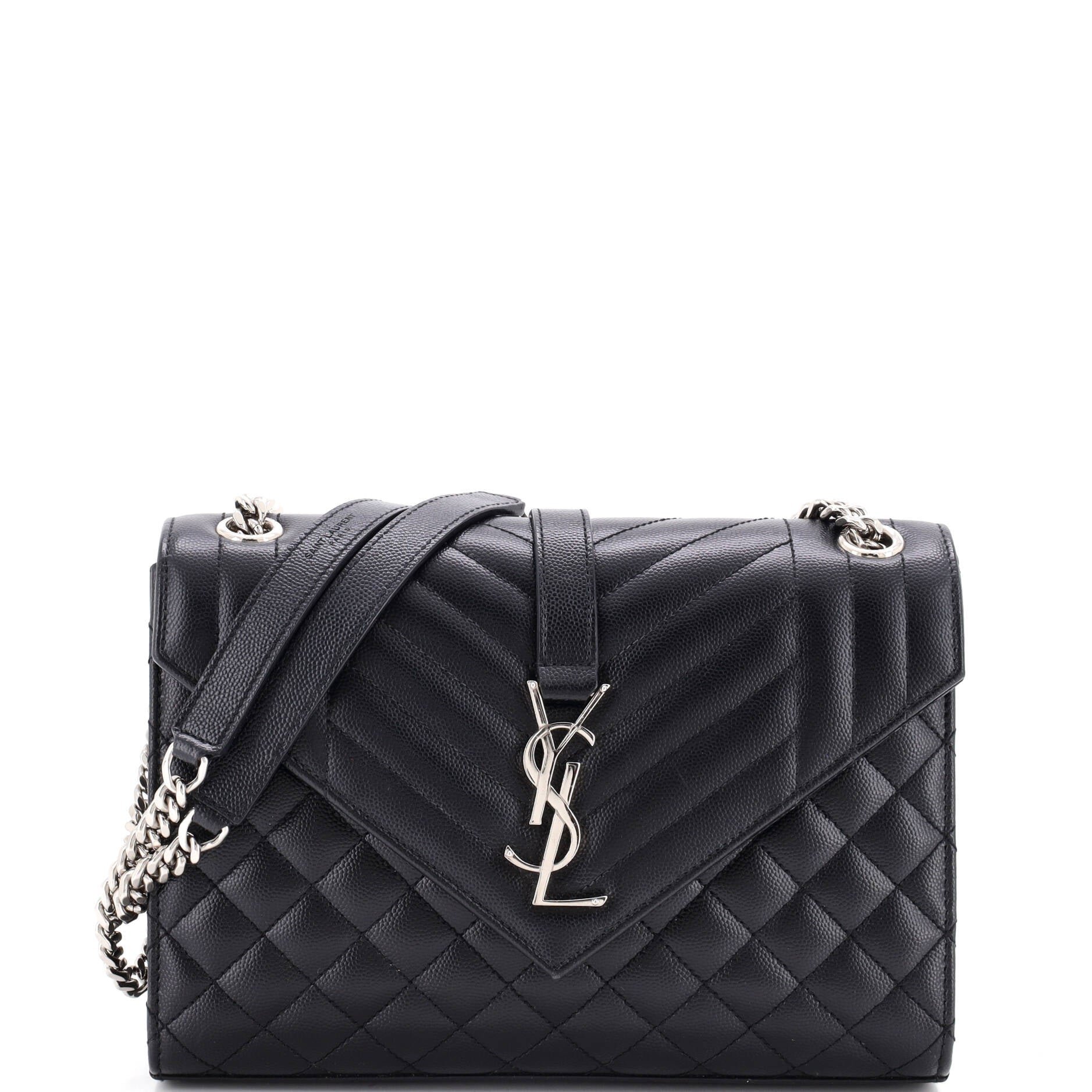 Classic Monogram Envelope Satchel Mixed Matelasse Leather Medium