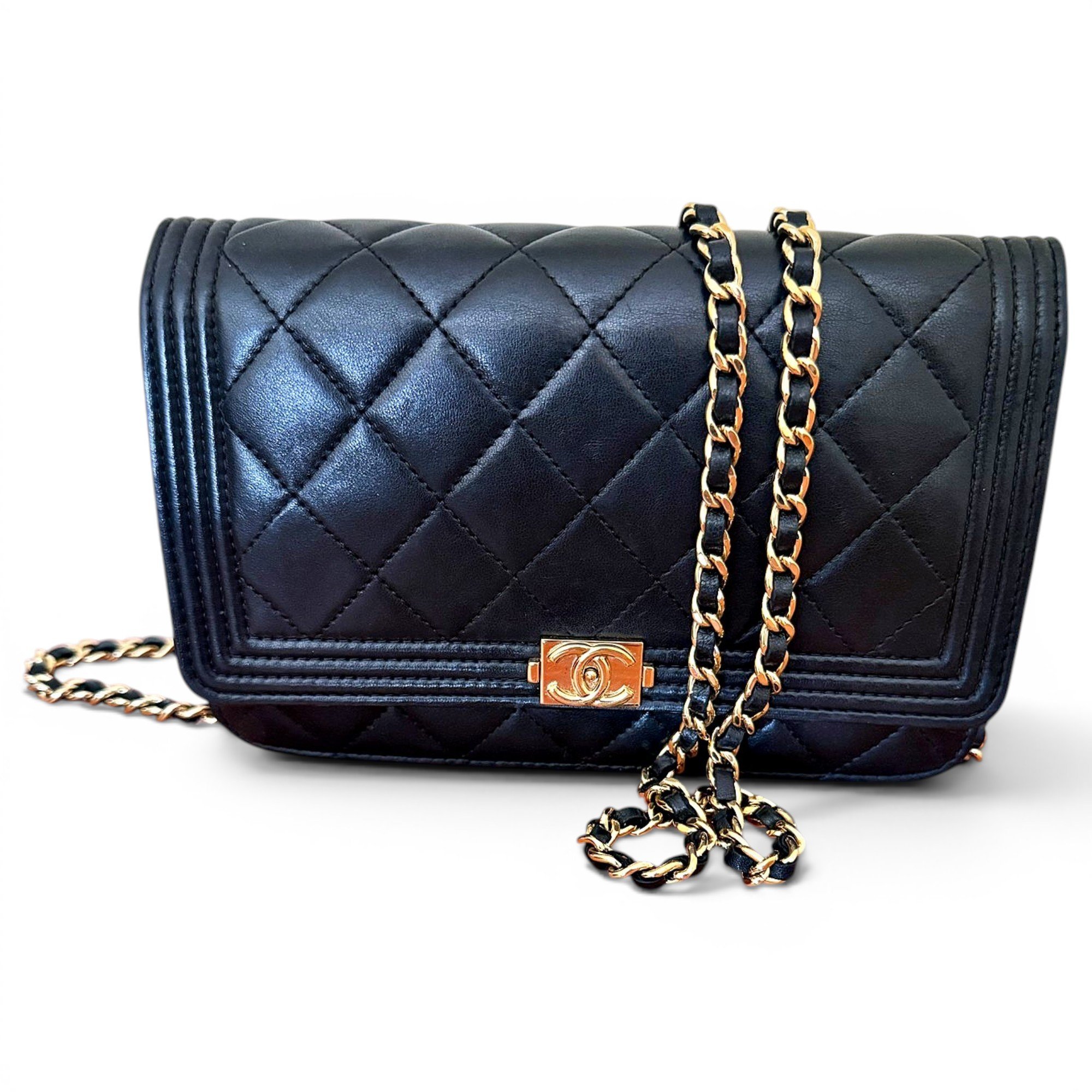 Wallet On Chain Boy leather handbag