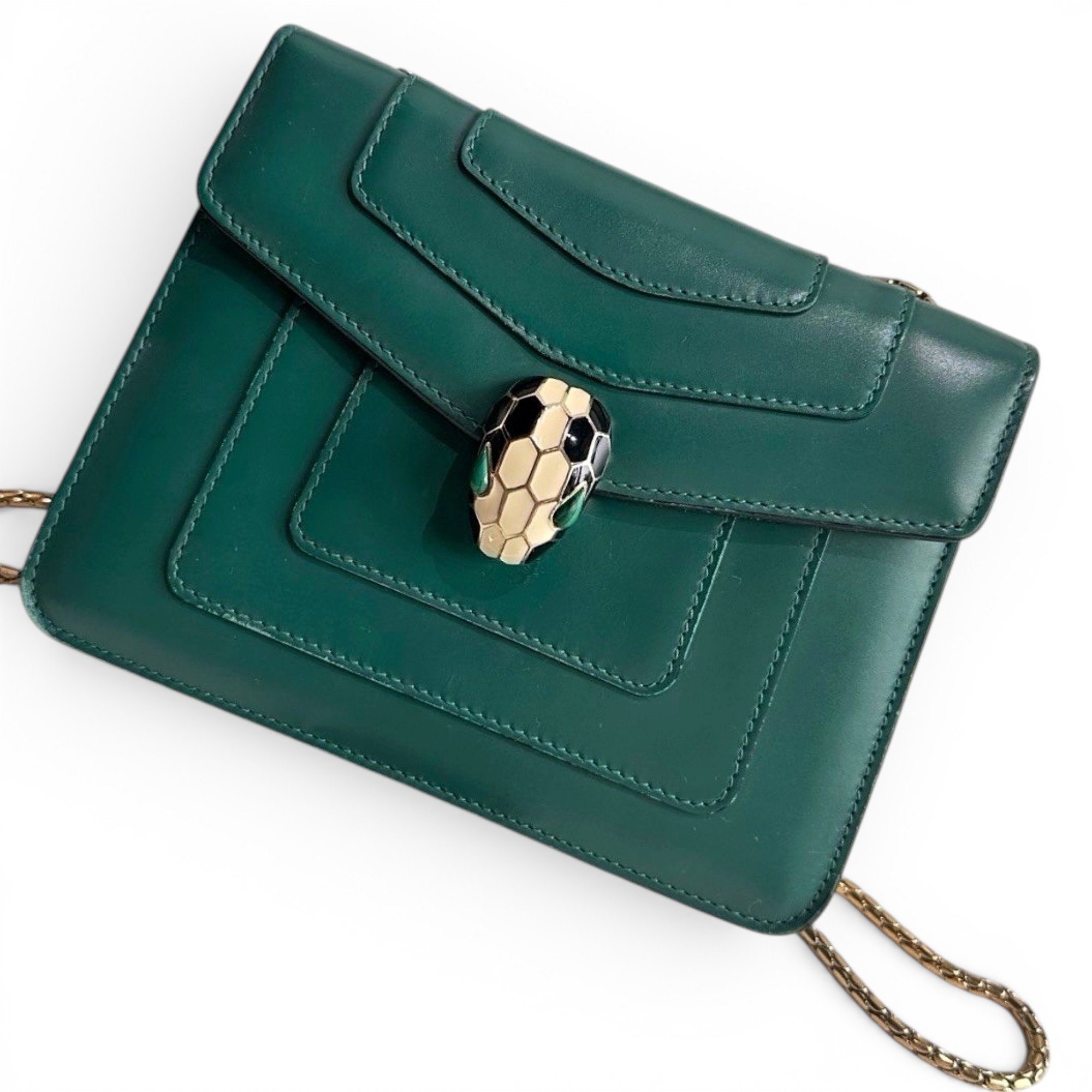 Serpenti leather handbag