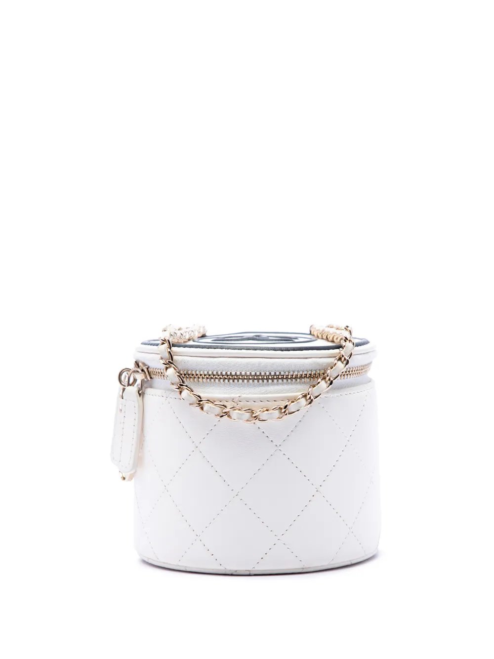 2021 Quilted Lambskin Chain and Charm Vanity Case crossbody bag