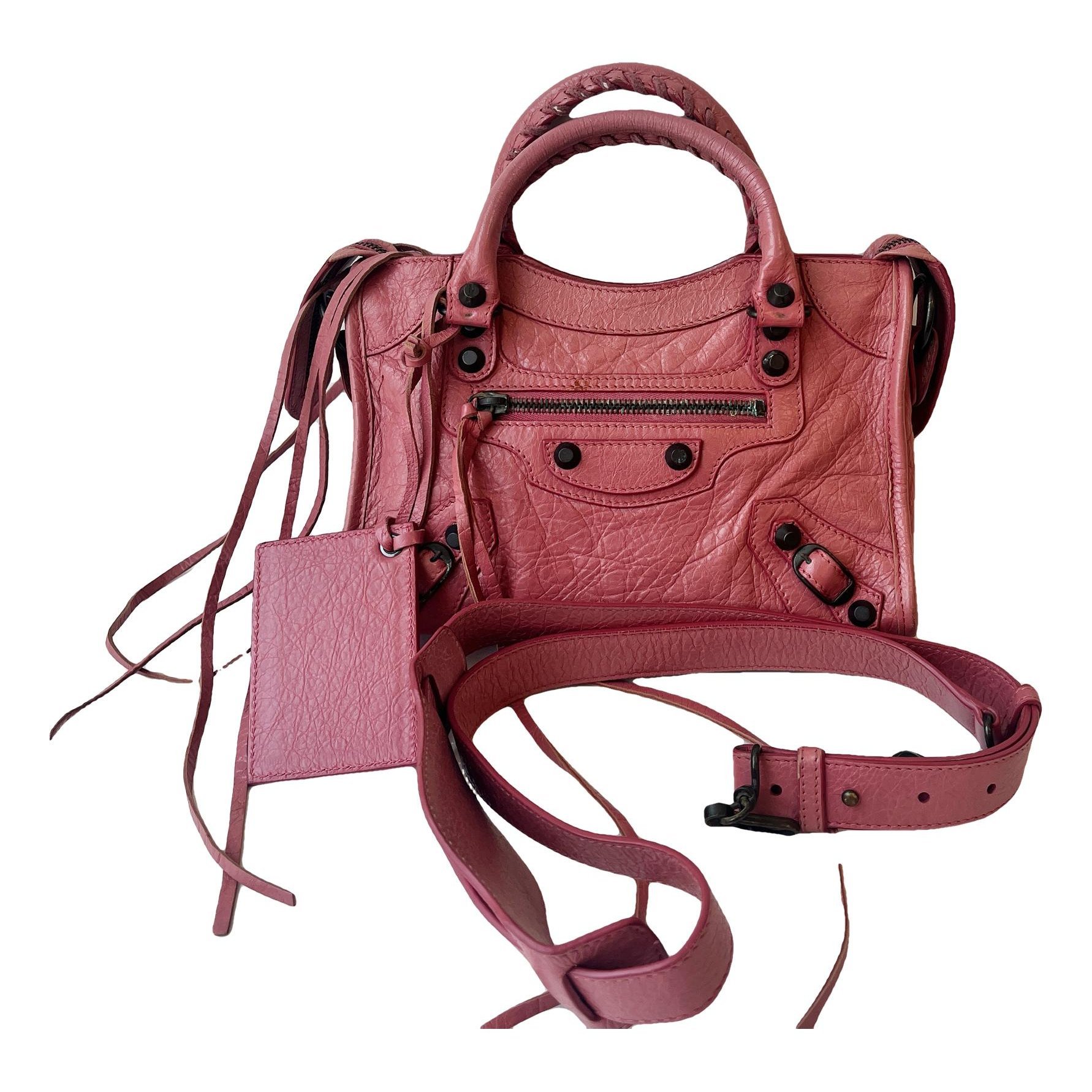 City leather handbag