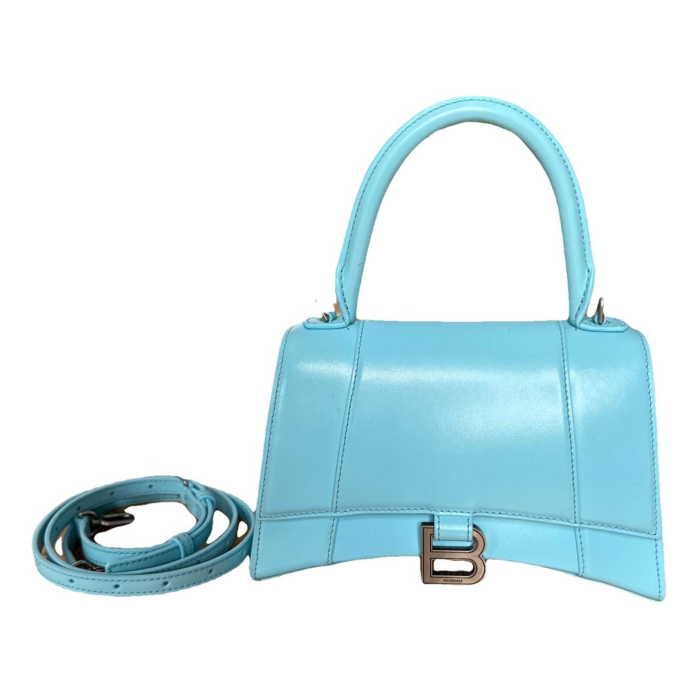 Hourglass leather handbag