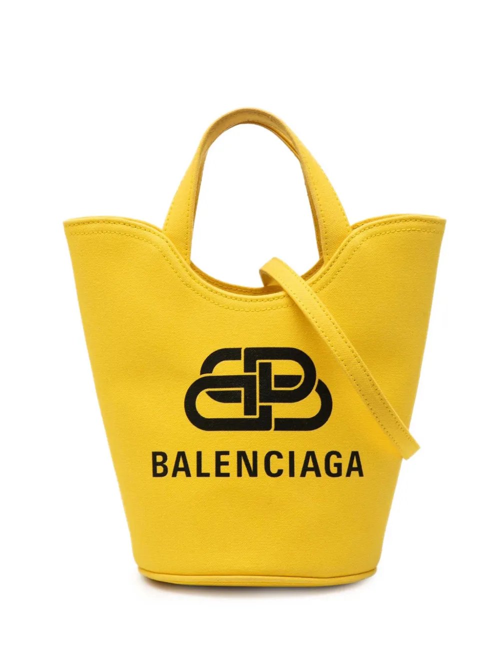 Balenciaga 2021 Canvas Wave Bucket Bag XS satchel