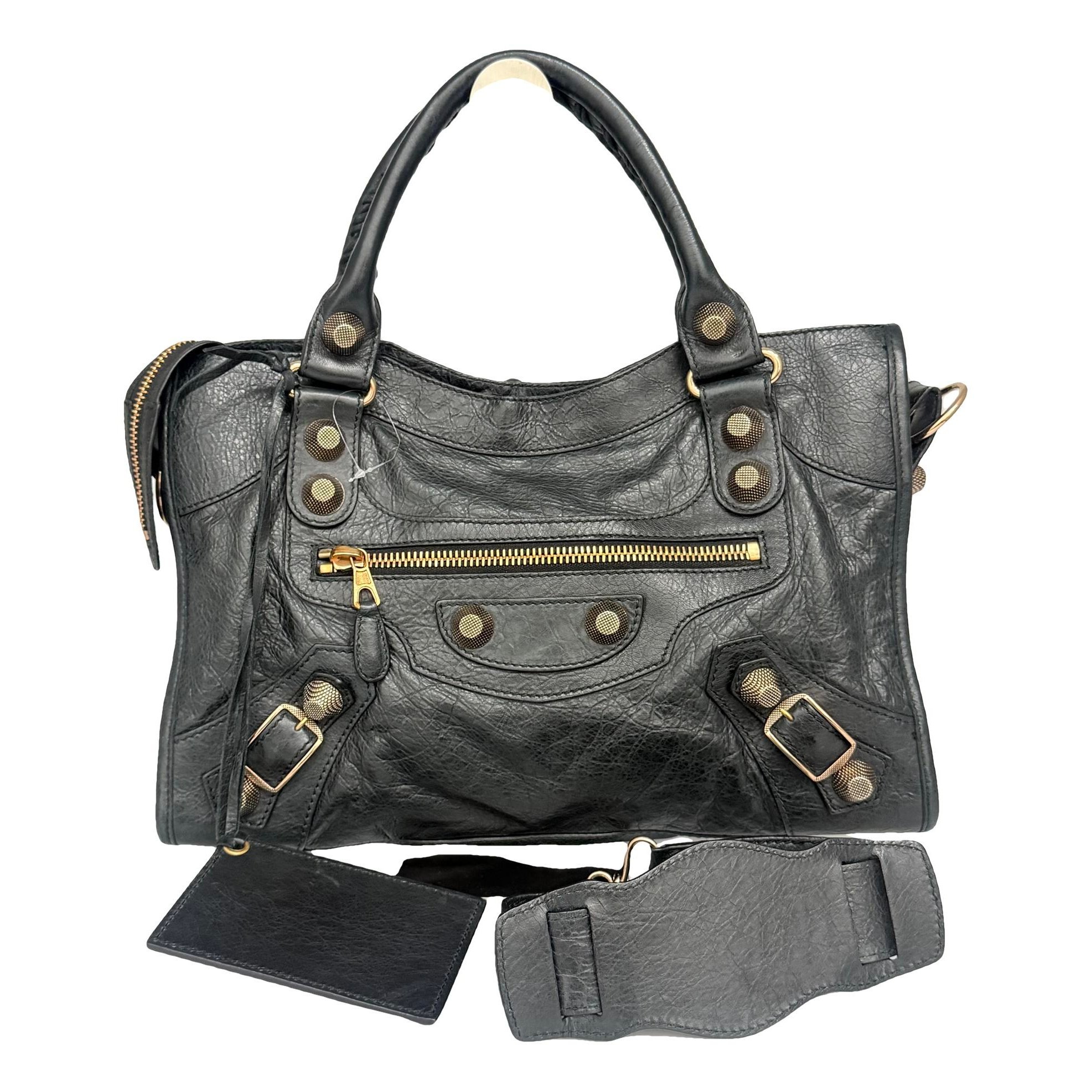 City leather handbag