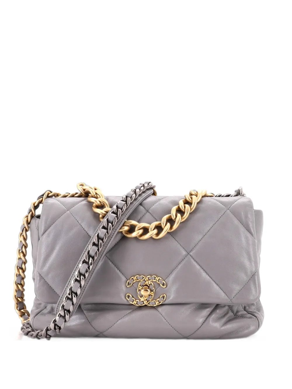 19 Flap Bag Quilted Leather Large crossbody bag