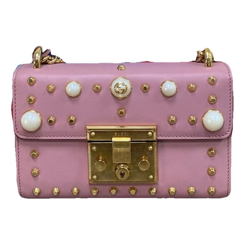 Padlock leather handbag