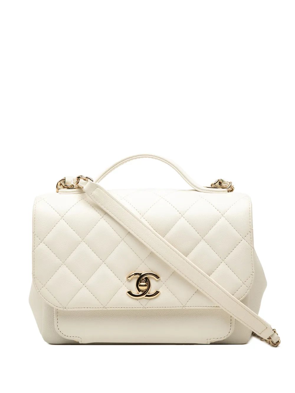 2021-2026 Medium Quilted Caviar Business Affinity Top Handle Flap satchel