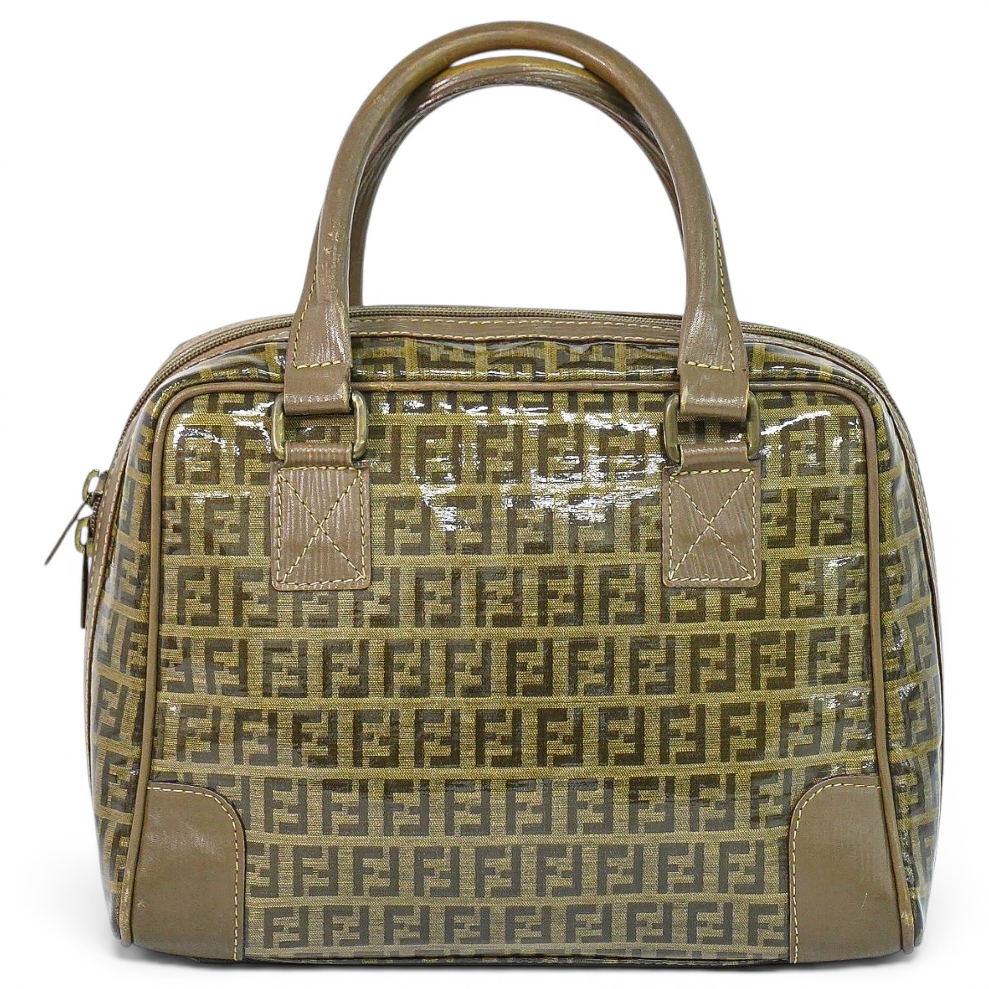 Pocket leather handbag